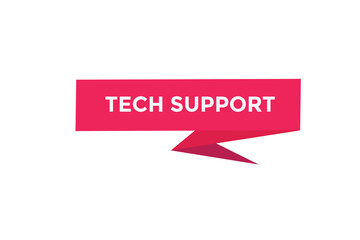Tech support button web banner templates. Vector Illustration
