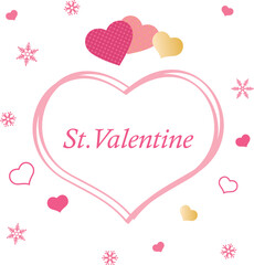 バレンタインデーのハートのタイトルイラスト