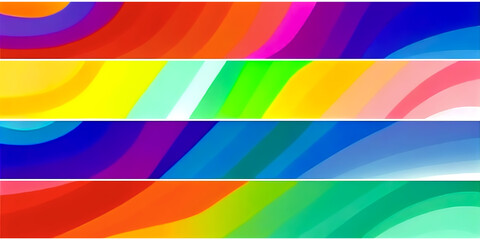 Colorful Abstract Rainbow Wave Stripes Background | Generative AI