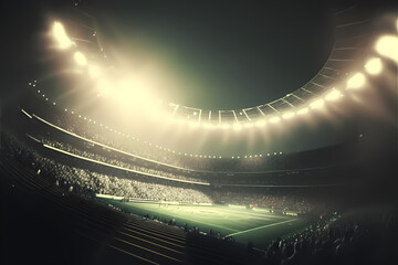 Fototapeta na wymiar footbbal stadium at night generative ai