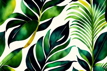leaves background pattern textile generative AI 