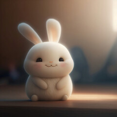 Adorable anime marshmallow baby bunny