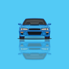 Sportive car vector Ilustration flat solid front view