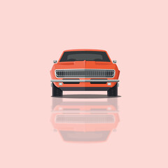 Sportive car vector Ilustration flat solid front view
