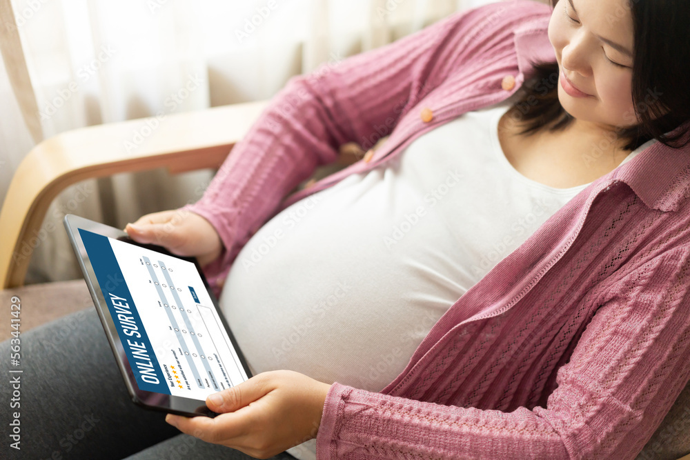 Poster online survey form for modish digital information collection on the internet network