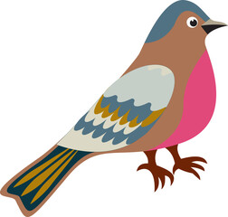 A small decorative bird. Vector file for designs.