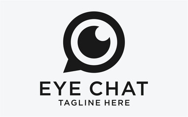 Obraz premium logo design eye with chat simple