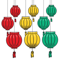 Fototapeta premium Lunar New Year illustration set, bacground,icon, ornamen. Chinese New Year,Happy New Year, congratulation