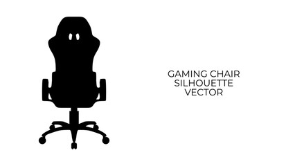 The best computer gaming chair silhouette, vector illustration in trendy style. Editable graphic resources for many purposes.