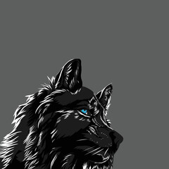 illustration of a cat because fail drawn wolf