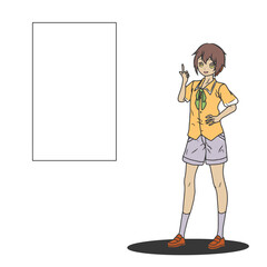 girl with a board on anime style