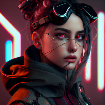 Cyberpunk girl - Generative A.I