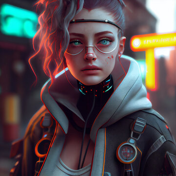 Cyberpunk girl - Generative A.I