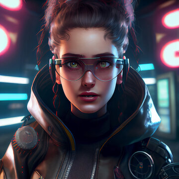 Cyberpunk girl - Generative A.I