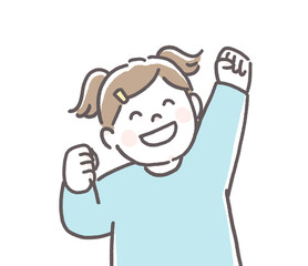 ガッツポーズの女の子