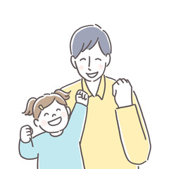 子供の成長を喜ぶお父さん