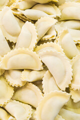 Raw filled pasta with egg dough