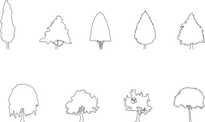 set of trees vector