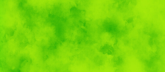 Naklejka premium Abstract green background with space and yellow smoke, light green watercolor background with stains, beautiful green paper texture background for wallpaper, design, card and decoration. 