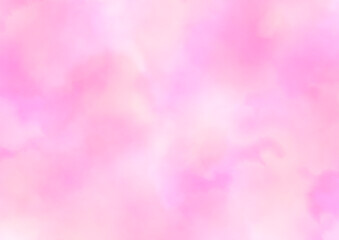 ピンクとサーモンピンクのふわふわとした水彩風背景素材