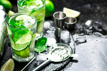Mojito on a stone board. 