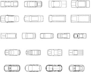 sketch vector illustration of car design top view