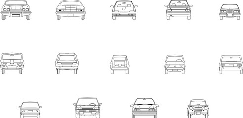 sketch vector illustration of car front view design