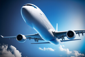 Fototapeta premium Illustrating the Skies: The Art of Airplanes (AI Generated)