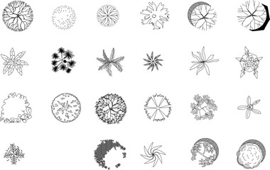 sketch vector illustration of plant symbol icon top view