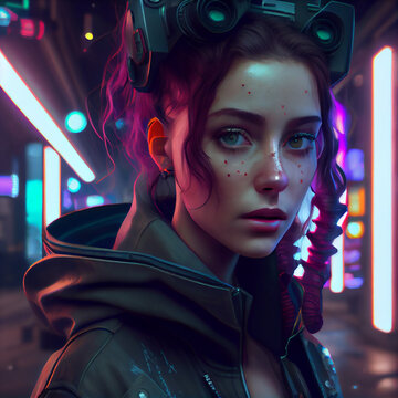 Cyberpunk girl - Generative A.I