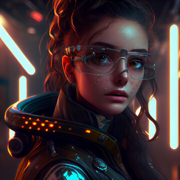 Cyberpunk girl - Generative A.I