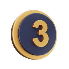 3d number icon illustration render