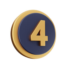 3d number icon illustration render