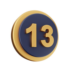 3d number icon illustration render