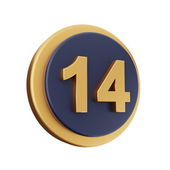 3d number icon illustration render