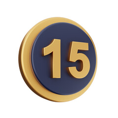 3d number icon illustration render