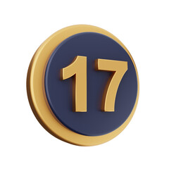 3d number icon illustration render