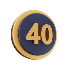 3d number icon illustration render