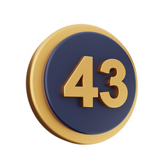 3d number icon illustration render
