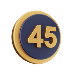 3d number icon illustration render