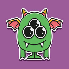 Doodle monster cartoon illustration