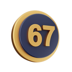 3d number icon illustration render