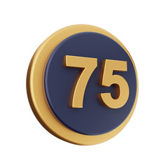 3d number icon illustration render