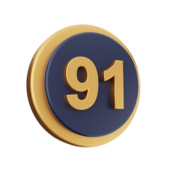 3d number icon illustration render