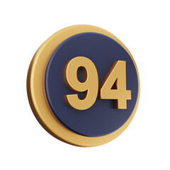 3d number icon illustration render