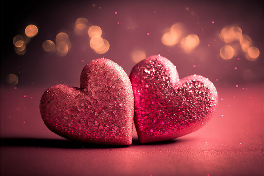 pink glitter heart backgrounds