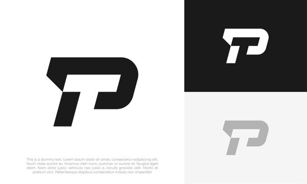 PT or TP letter logo initial modern design vector