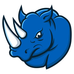 rhino cartoon. rhinoceros character wild animal illustration