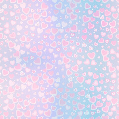 Lots of pink hearts. Seamless texture