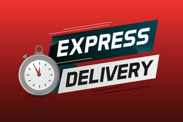 Express delivery word concept vector illustration with stopwatch style for use landing page, template, ui, web, mobile app, poster, banner, flyer, background, gift card, coupon, label